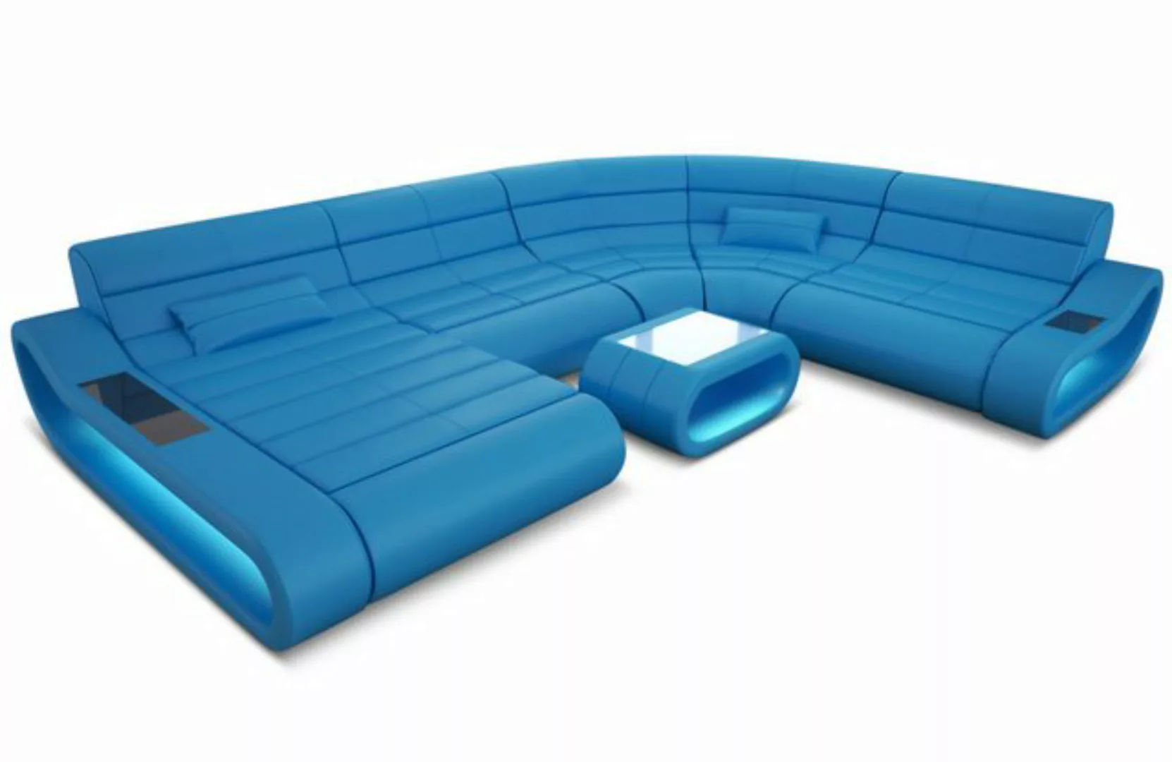 Sofa Dreams Wohnlandschaft Leder Sofa Ledercouch Concept XXL U Form Lederso günstig online kaufen