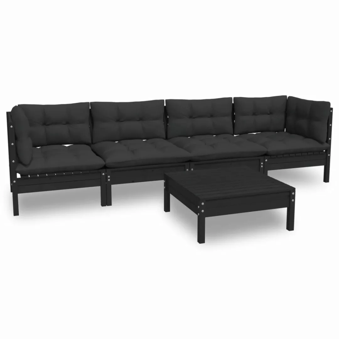 5-tlg. Garten-lounge-set Mit Kissen Kiefer Massivholz günstig online kaufen