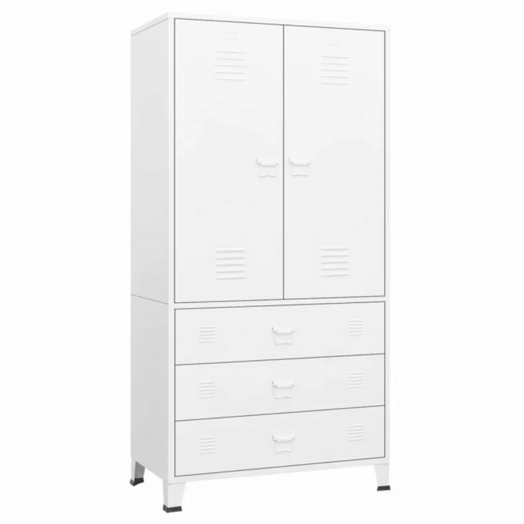 vidaXL Kleiderschrank Industrial Kleiderschrank Weiß 90x50x180 cm Metall günstig online kaufen