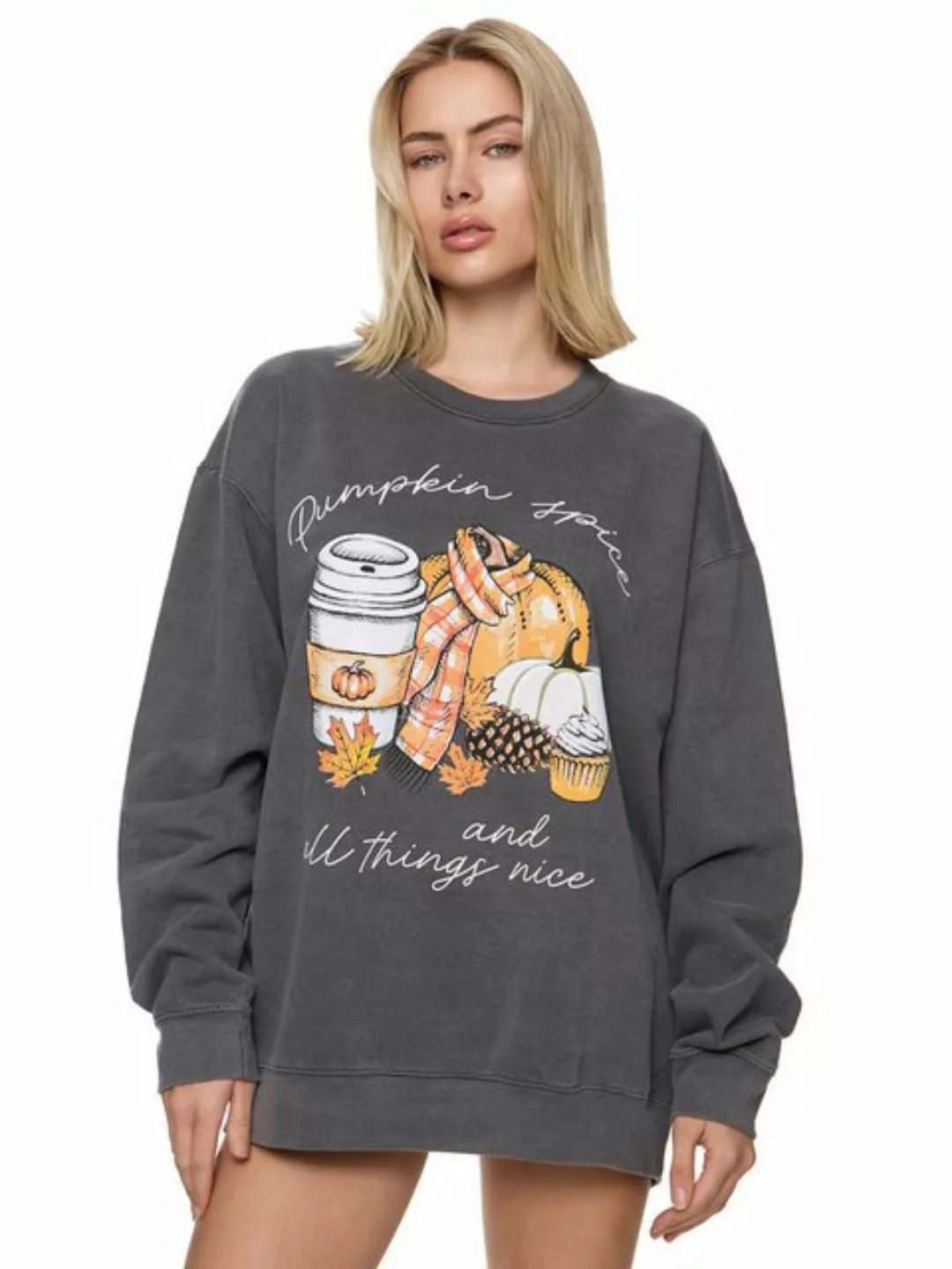 Worldclassca Sweatshirt Worldclassca Oversized Sweatshirt PUMPKIN Print Lan günstig online kaufen