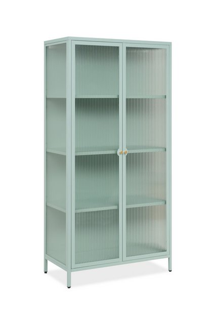 Finori Vitrine in mintgrün, Stahl - 80x160x40cm (BxHxT) günstig online kaufen