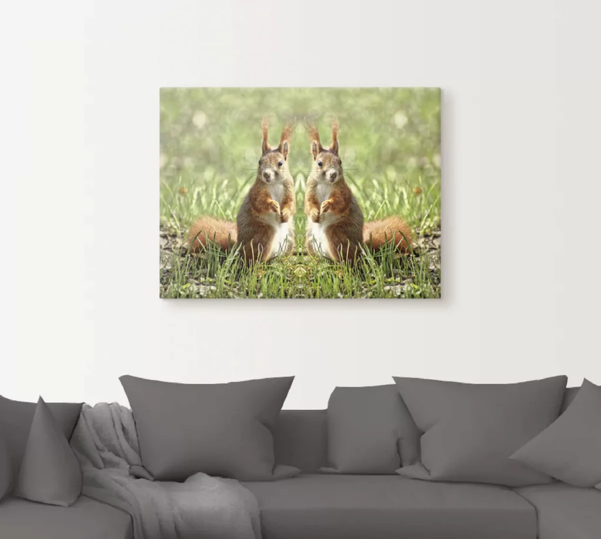 Artland Wandbild »Rote Eichhörnchen Zwillinge«, Wildtiere, (1 St.), als Lei günstig online kaufen