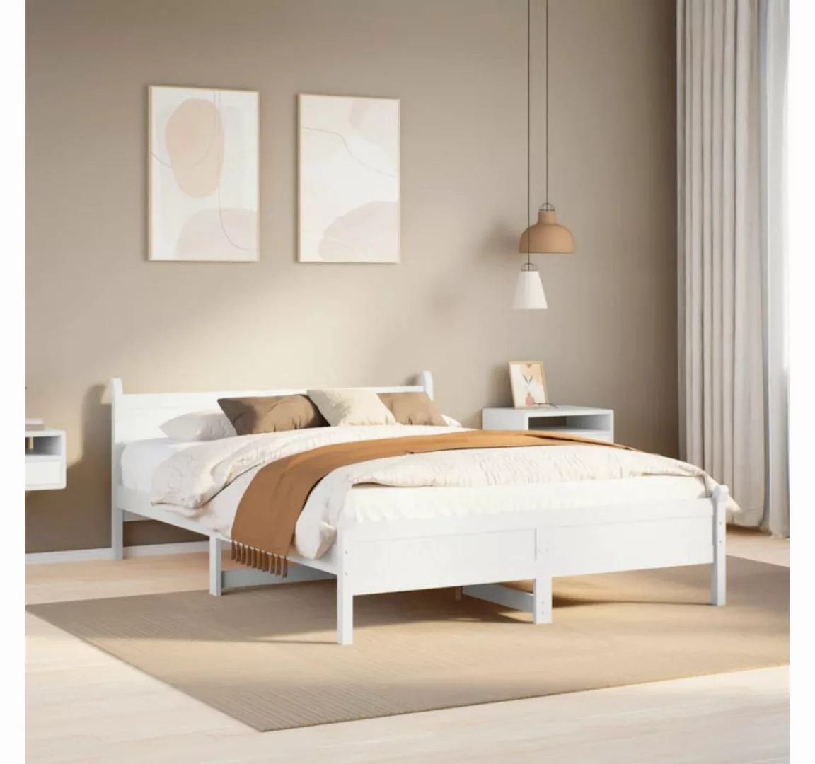 vidaXL Bett, Massivholzbett ohne Matratze Wachsbraun 120x200 cm Kiefernholz günstig online kaufen