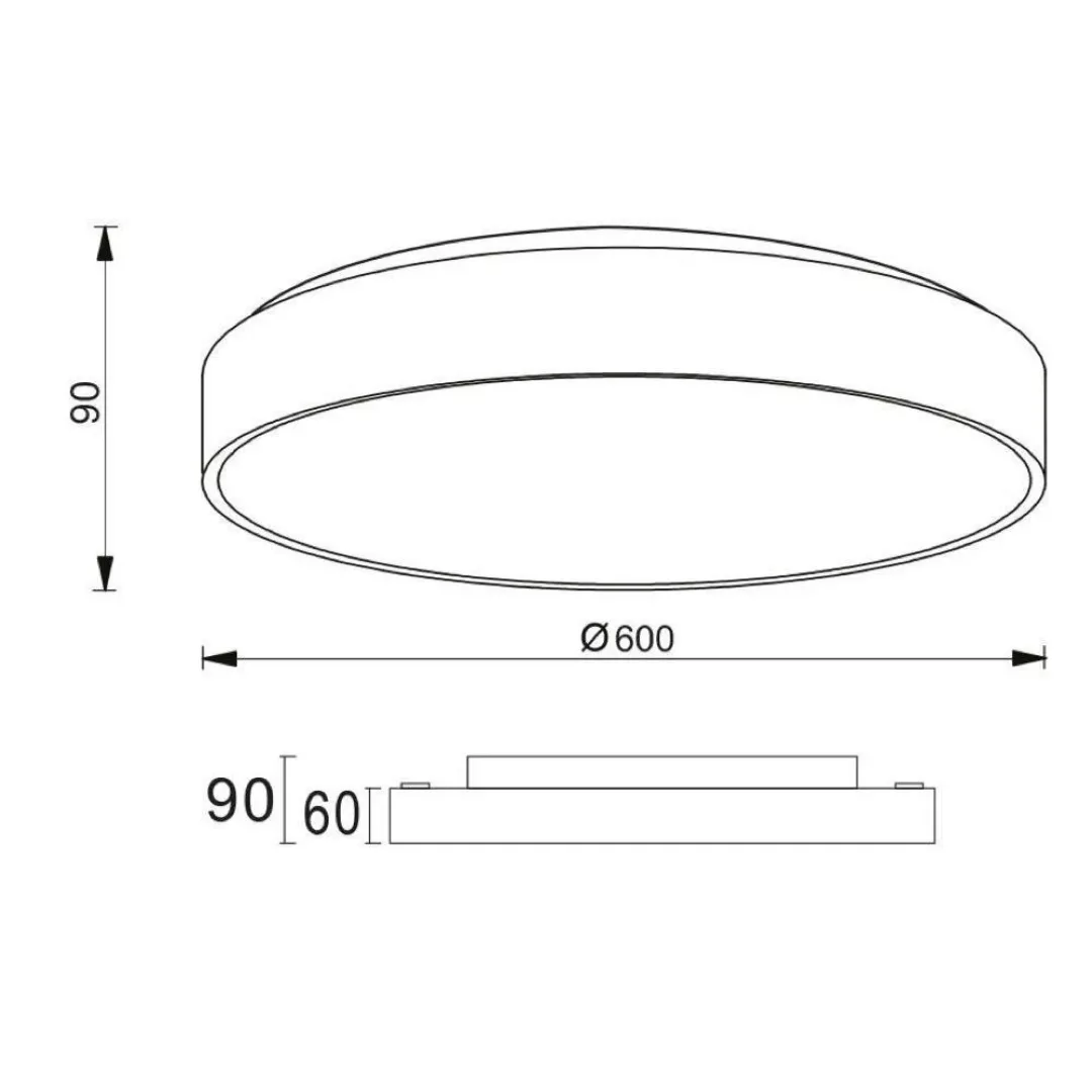 LED Deckenleuchte Menkar 600 in Silber 65W 5100lm günstig online kaufen