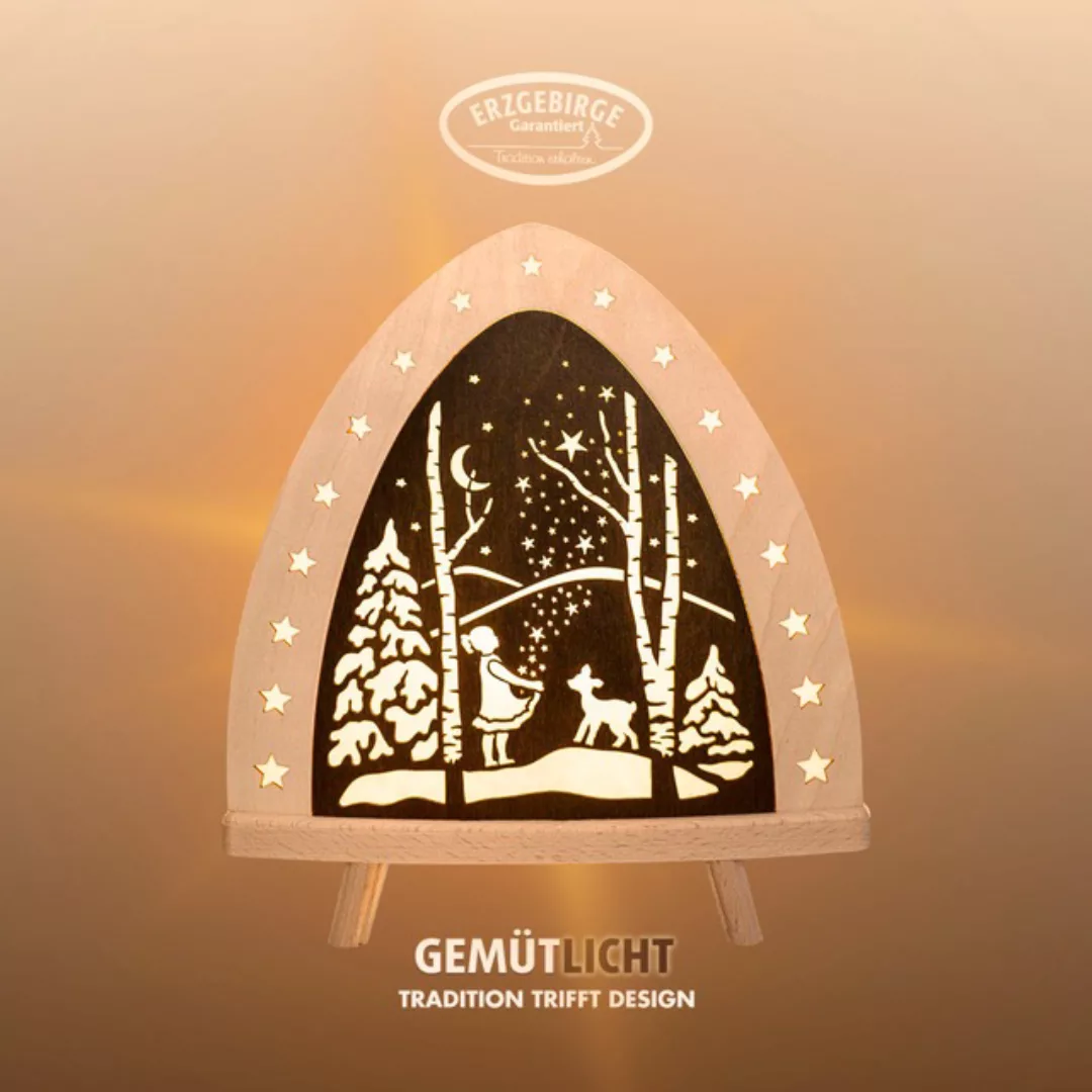 Weigla Lichterbogen »LED Sterntaler, Dekolampe aus Holz, Märchen, NATUR-BRA günstig online kaufen