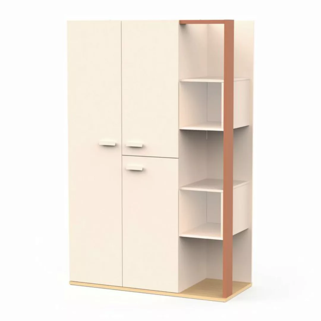 PREISBRECHER Drehtürenschrank CAMILLIA in Beige - 119,7x186,9x51,5cm (BxHxT günstig online kaufen