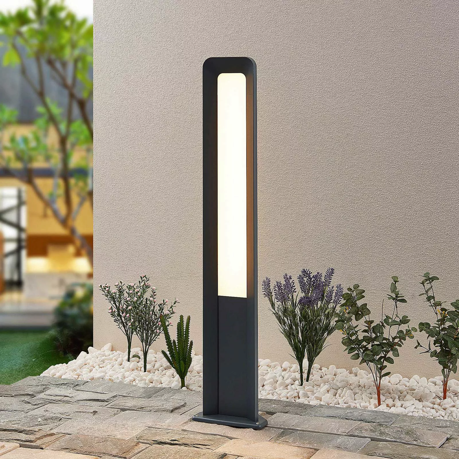 Lucande Secunda LED-Pollerleuchte, Höhe 80 cm günstig online kaufen