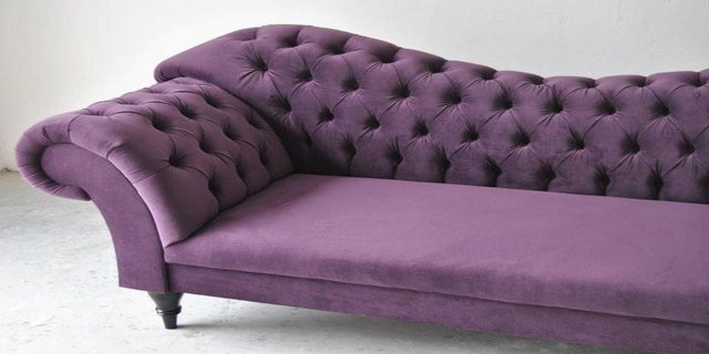 Xlmoebel Sofa Lila Dreisitzer Design-Sofa mit Stoffpolsterung - Chesterfiel günstig online kaufen