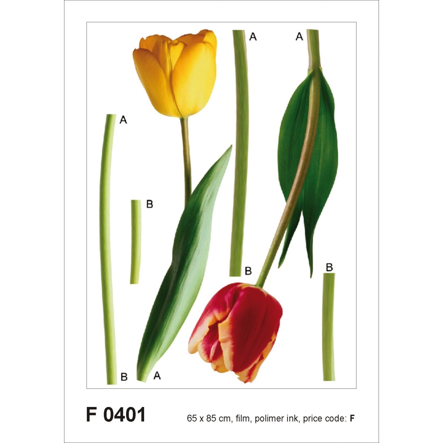 Sanders & Sanders Wandtattoo Blumen Grün Gelb und Rot 65 x 85 cm 600248 günstig online kaufen