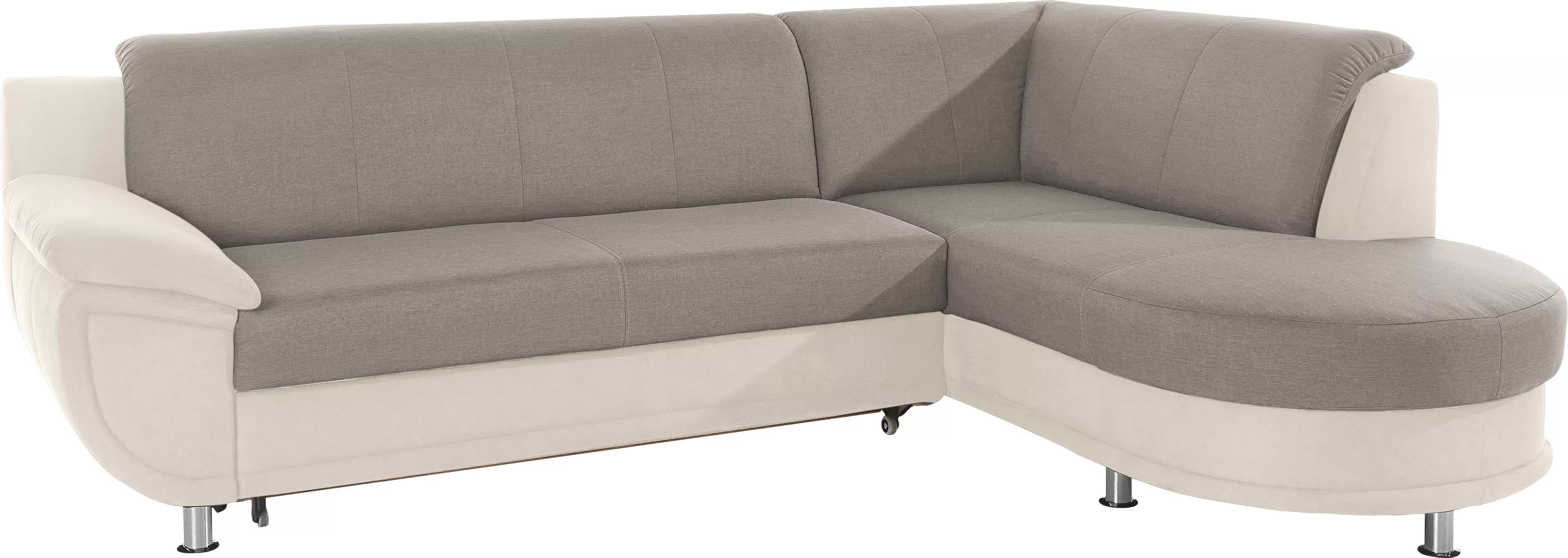 TRENDMANUFAKTUR Ecksofa "Rondo 3, zeitlos und bequem, Materialmix, breite A günstig online kaufen