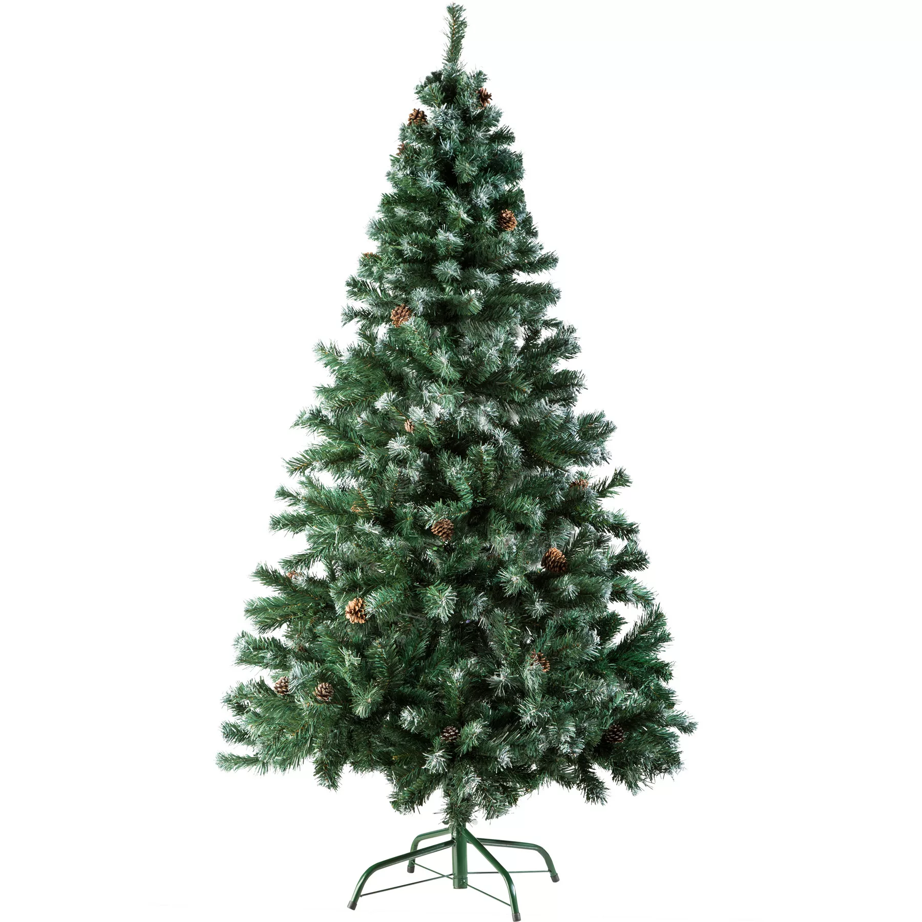 Weihnachtsbaum künstlich mit Zapfen und Metallständer 180cm - grün günstig online kaufen
