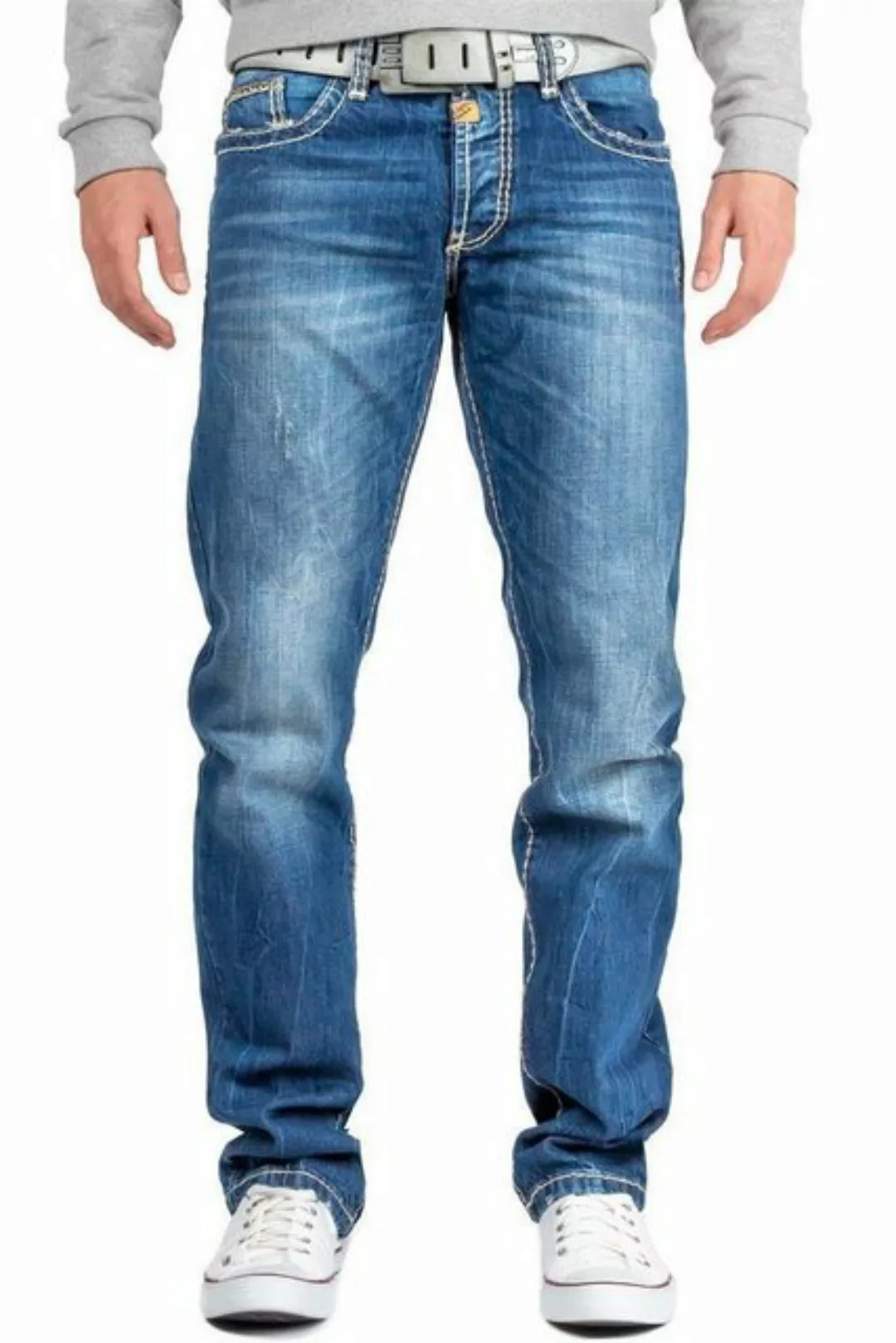 Cipo & Baxx 5-Pocket-Jeans Hose BA-C0688 W33/L32 (1-tlg) mit dicken Nähten günstig online kaufen