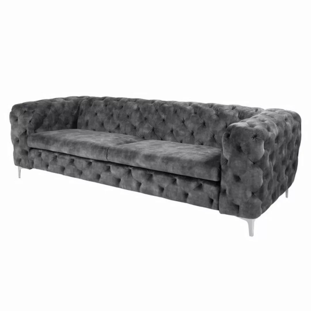 riess-ambiente Sofa MODERN BAROCK 235cm dunkelgrau / silber, Einzelartikel günstig online kaufen