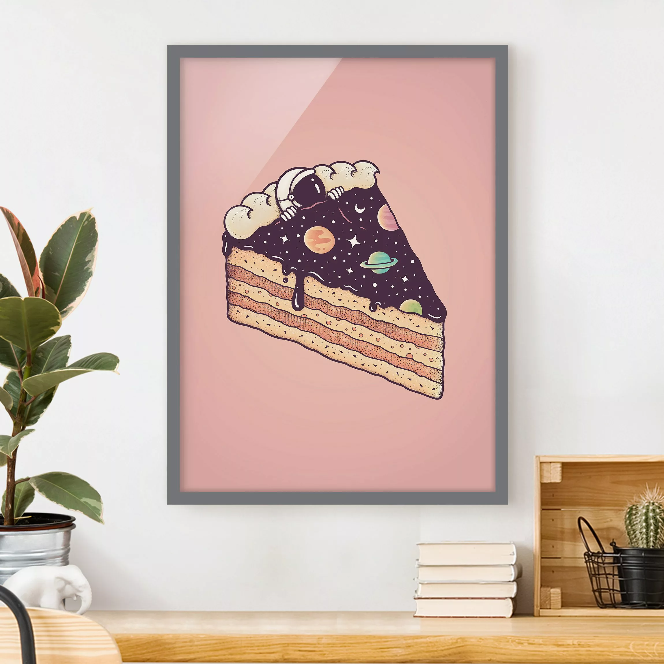 Bild mit Rahmen Kosmischer Kuchen günstig online kaufen