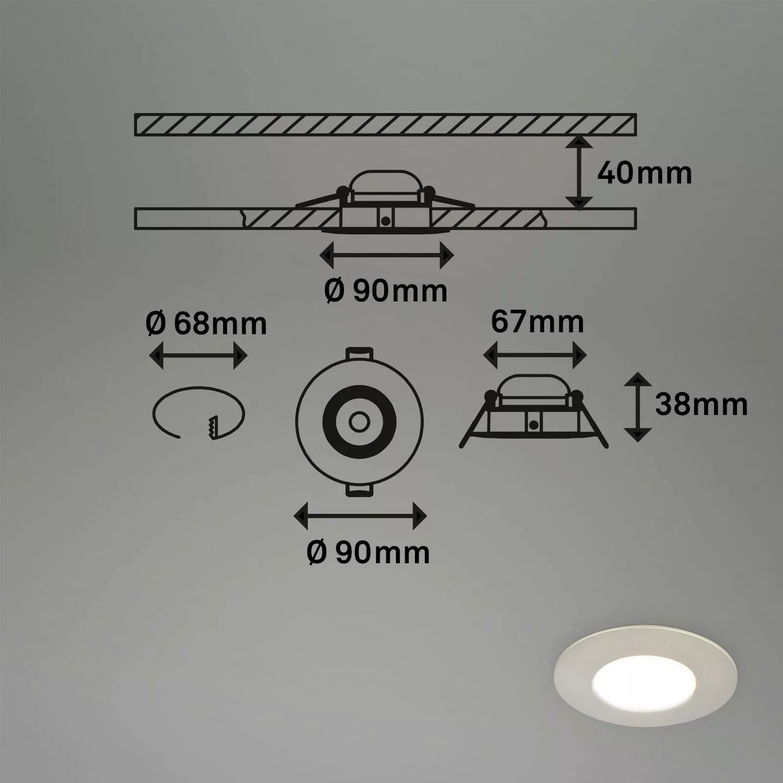 LED-Einbauspot 7598 3er-Set CTS nickel matt günstig online kaufen