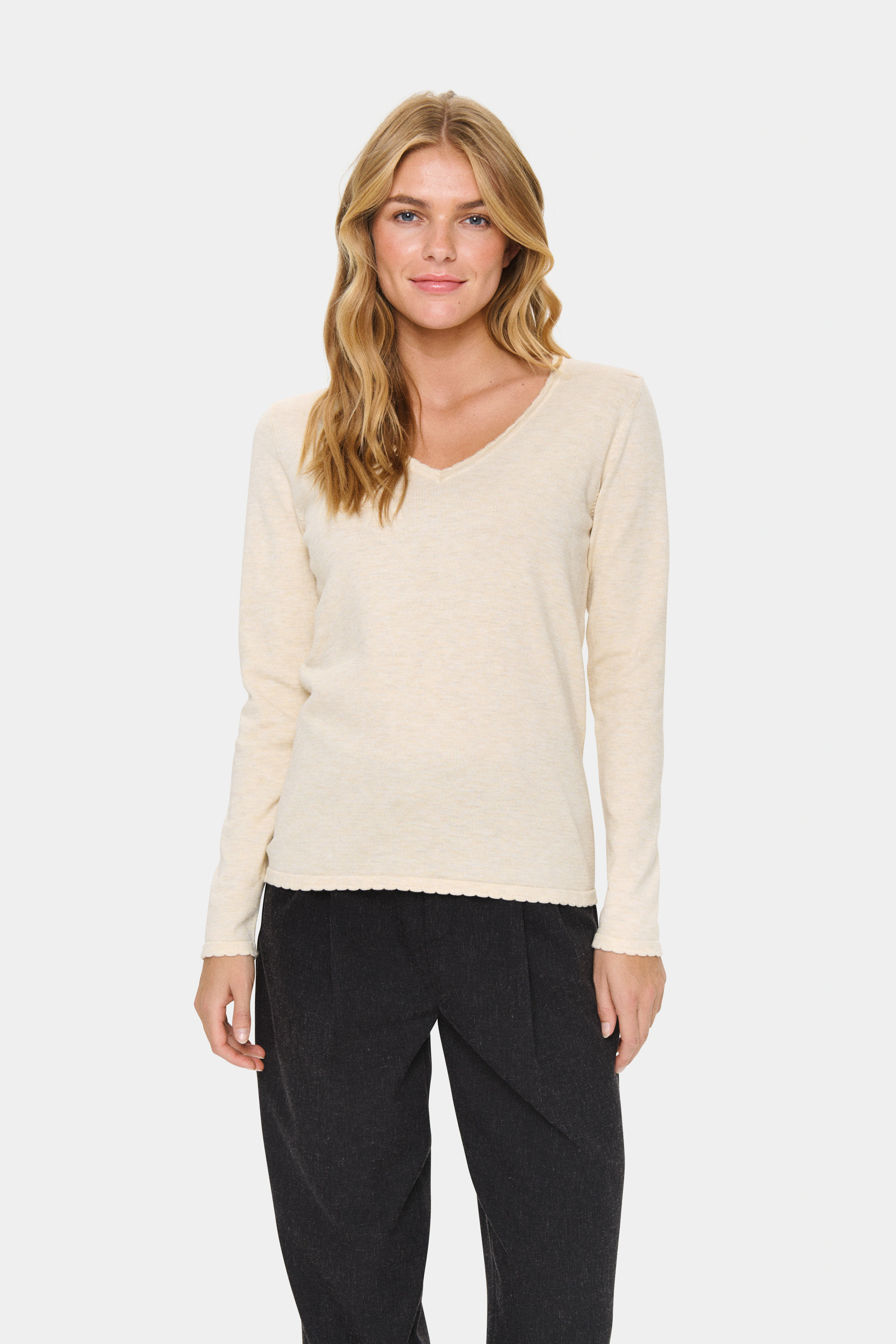Saint Tropez Strickpullover "MilaSZ LS V-Neck Pullover" günstig online kaufen
