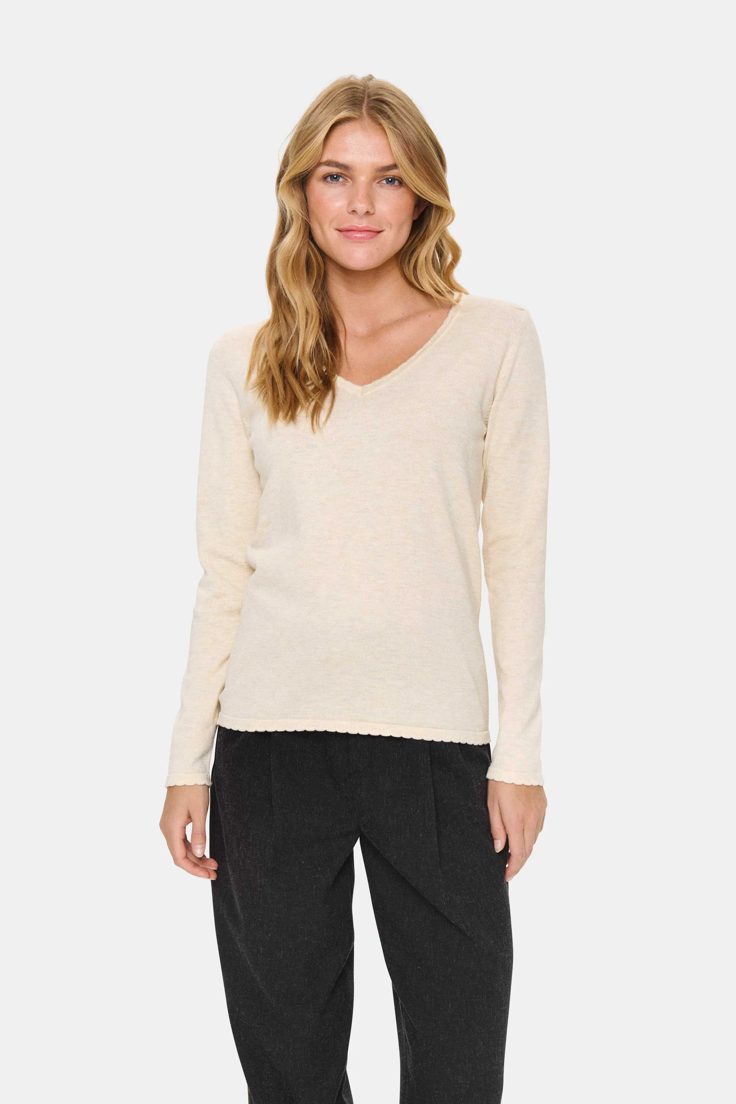 Saint Tropez Strickpullover "MilaSZ LS V-Neck Pullover" günstig online kaufen