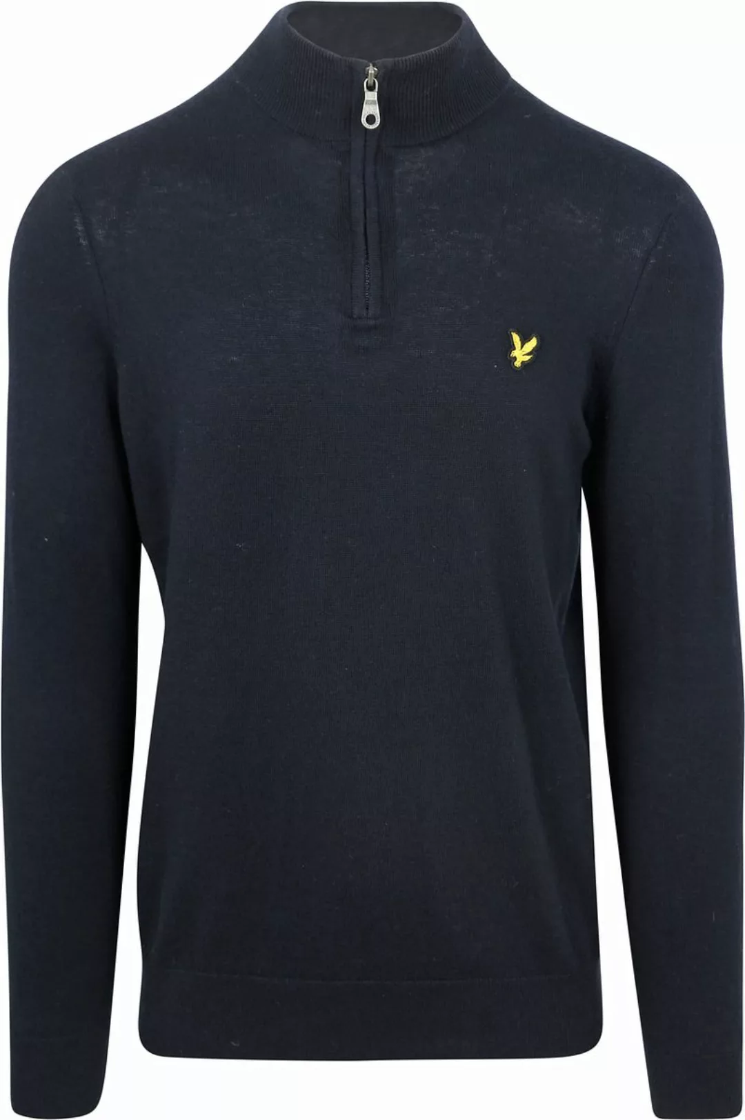 Lyle & Scott Half Zip Pull Merino Wolle Navy - Größe L günstig online kaufen