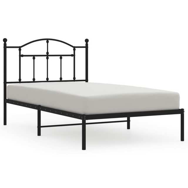 vidaXL Bettgestell, Bettrahmen mit Kopfteil Metall Schwarz 100x190 cm günstig online kaufen