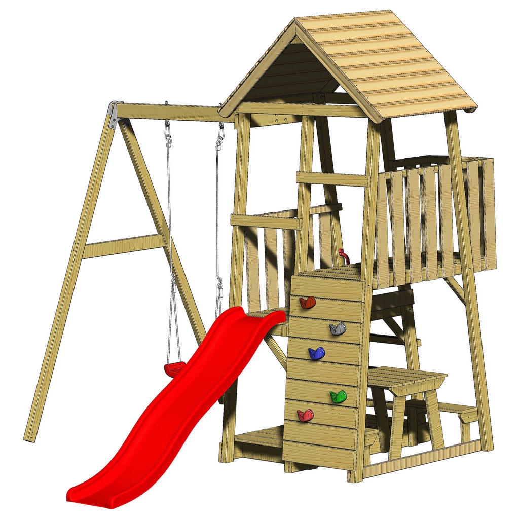 Wendi Toys Stelzenspielhaus Gorilla natur B/H/L: ca. 270x270x290 cm günstig online kaufen