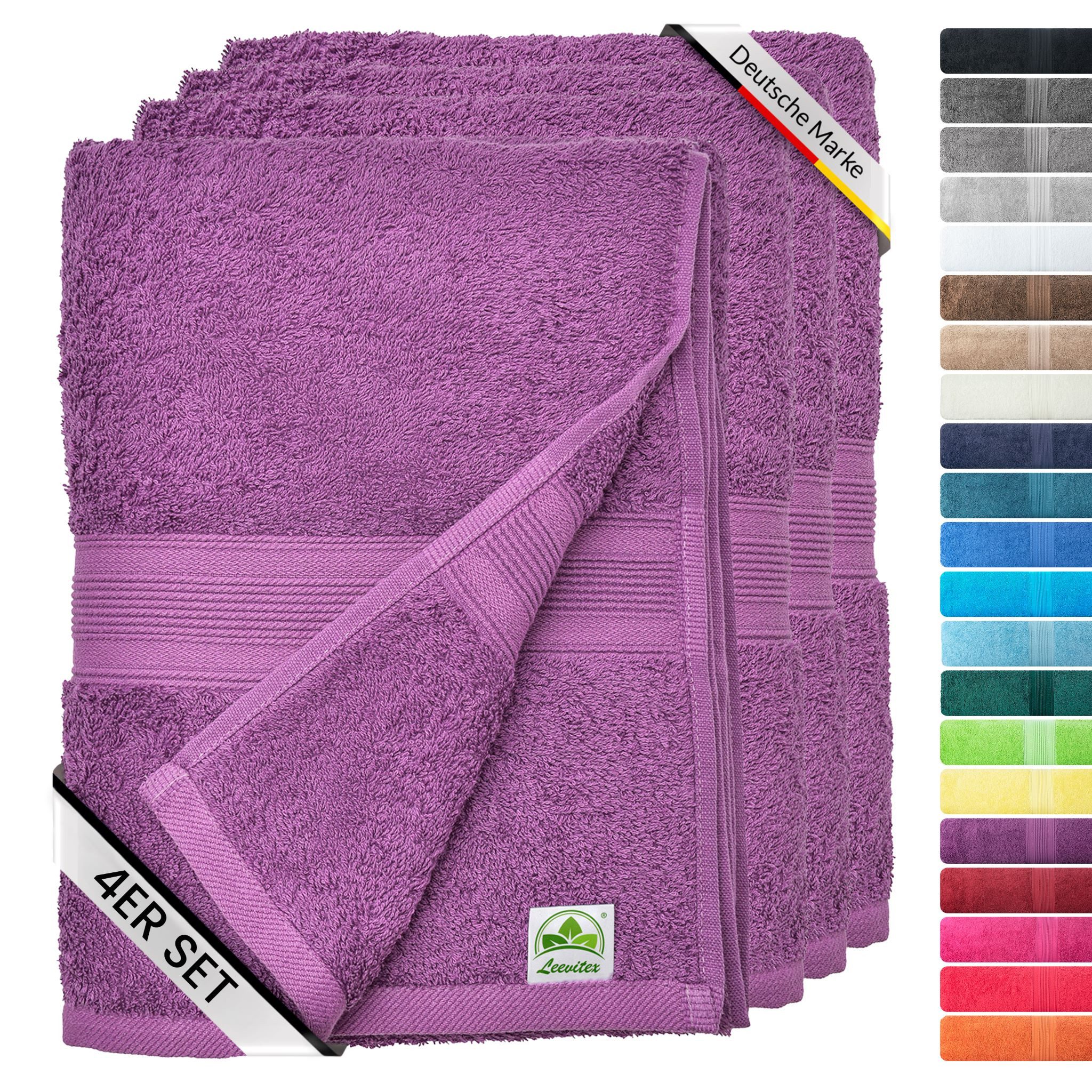 leevitex® Handtuch Frottee 4er Set, 50 günstig online kaufen