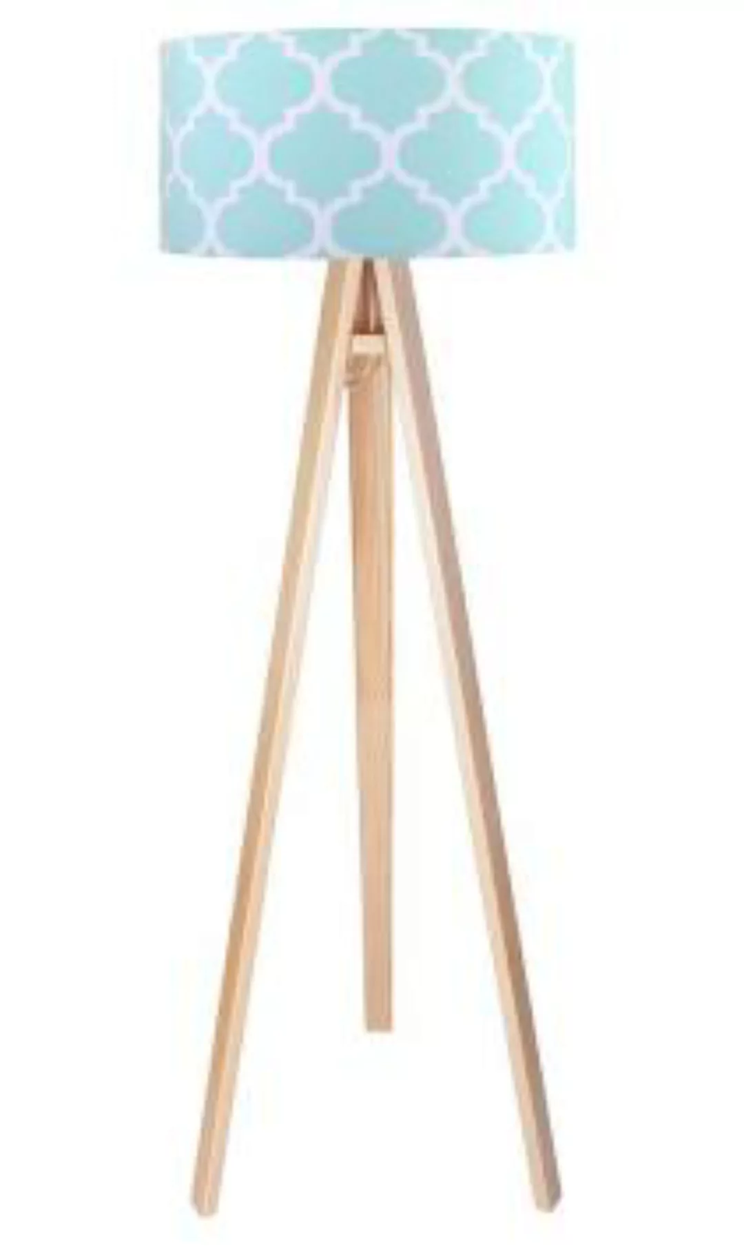 Stehlampe Farbig Braun Blau Stoff Dreibein 140cm Retro günstig online kaufen