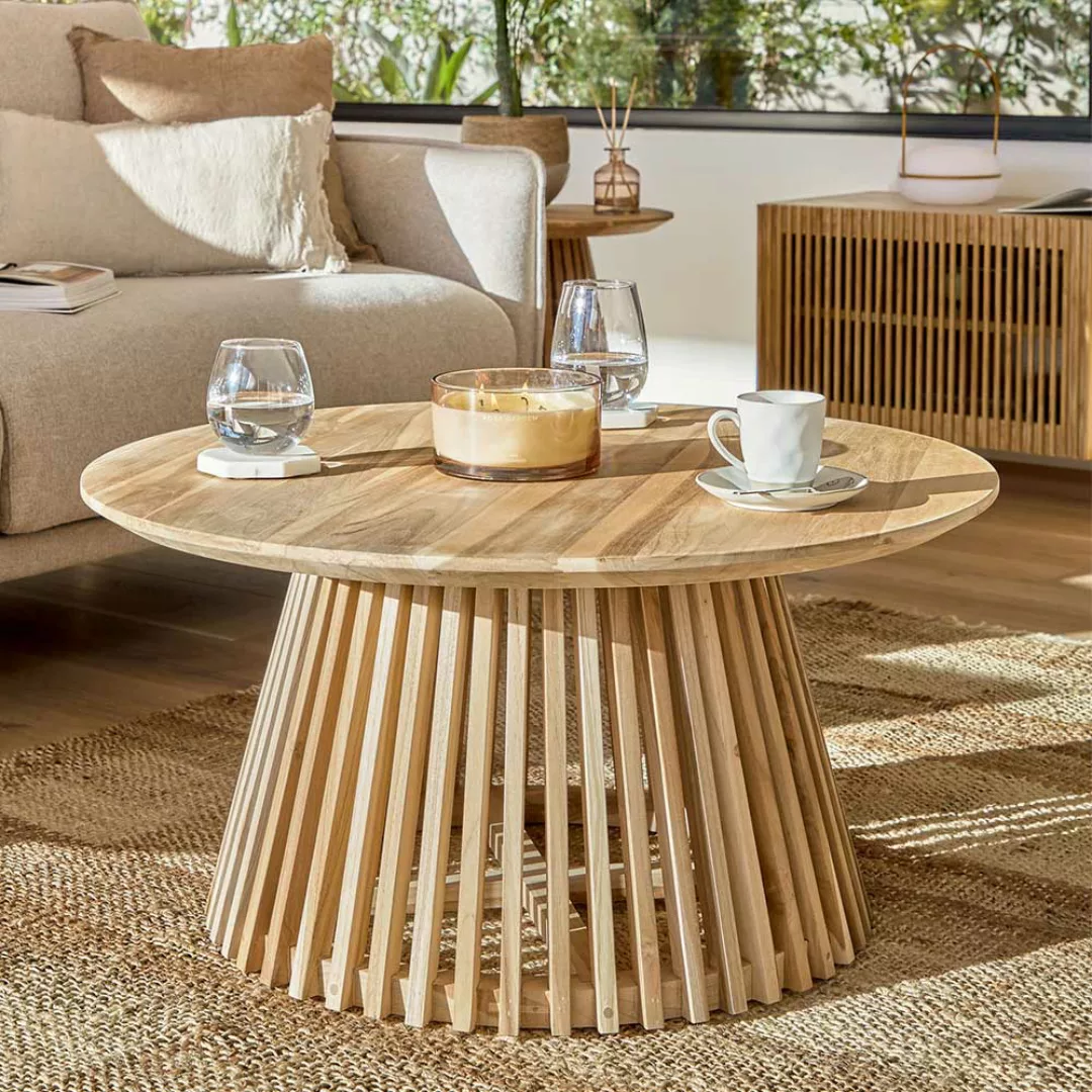 Wohnzimmer Tisch aus Teak Massivholz Skandi Design günstig online kaufen