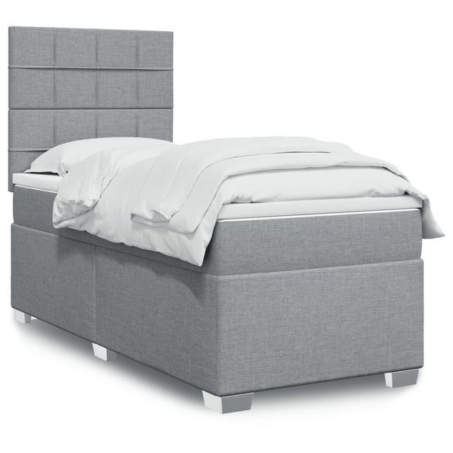 vidaXL Boxspringbett, Boxspringbett mit Matratze Hellgrau 80x200 cm Stoff günstig online kaufen