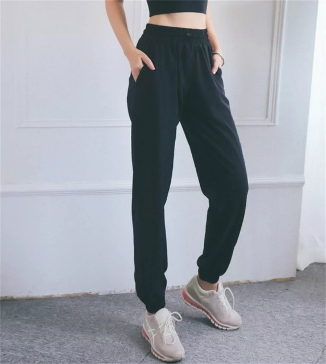 ZWY Loungepants Lässige Fitness-Lauf-Yogahose mit hoher Taille und Kordelzu günstig online kaufen