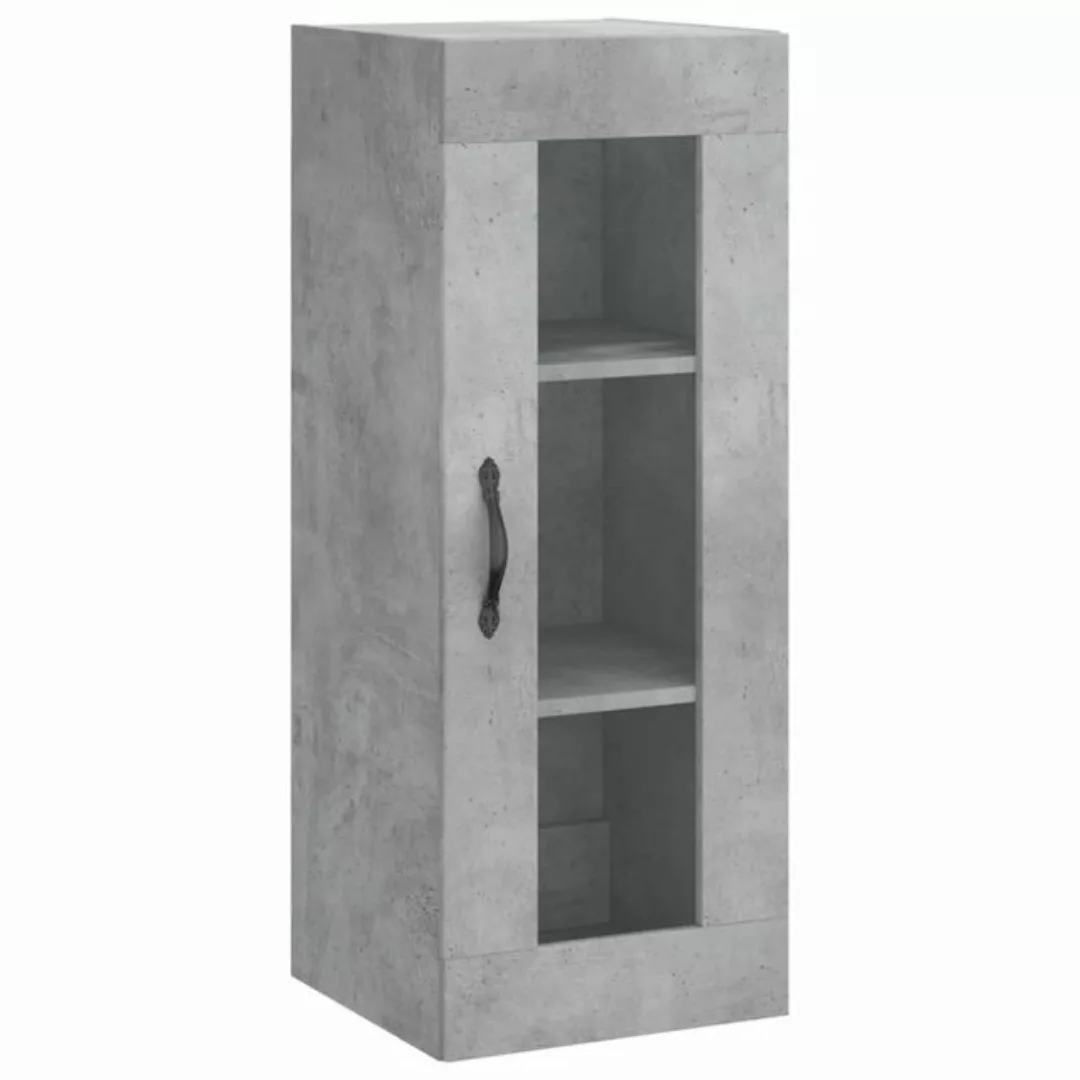 vidaXL Hängeschrank Wandschrank Betongrau 34,5x34x90 cm Glas Vitrine Hänges günstig online kaufen