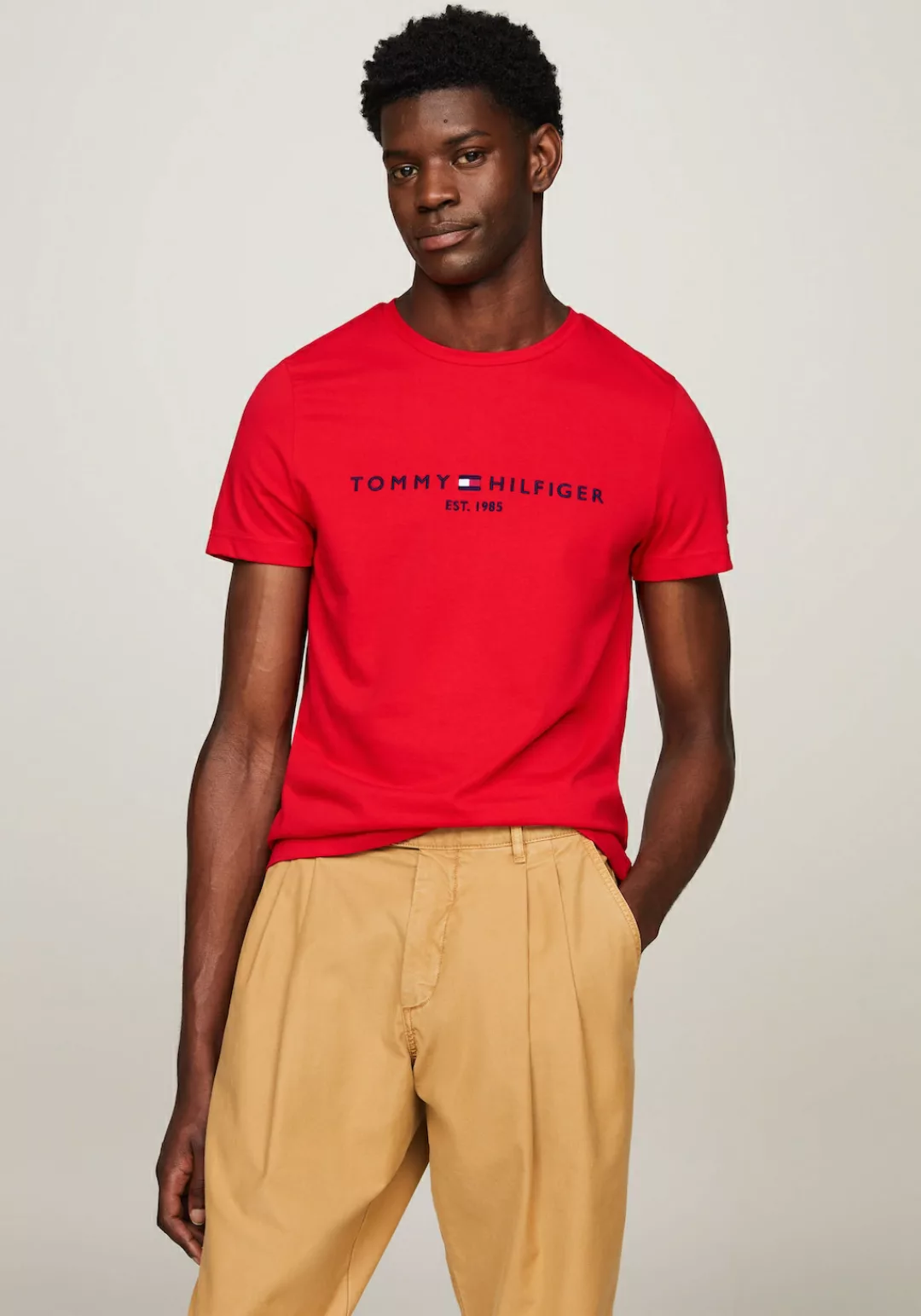 Tommy Hilfiger T-Shirt "TOMMY LOGO TEE", aus reiner, nachhaltiger Baumwolle günstig online kaufen