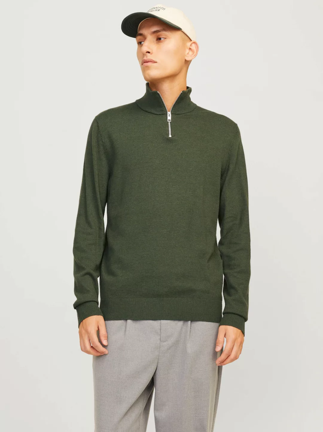 Jack & Jones Stehkragenpullover JJEEMIL KNIT HALF ZIP NOOS günstig online kaufen