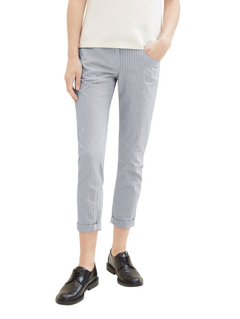 Tom Tailor Damen Hose TAPERED RELAXED - Relaxed Fit - Gestreift günstig online kaufen