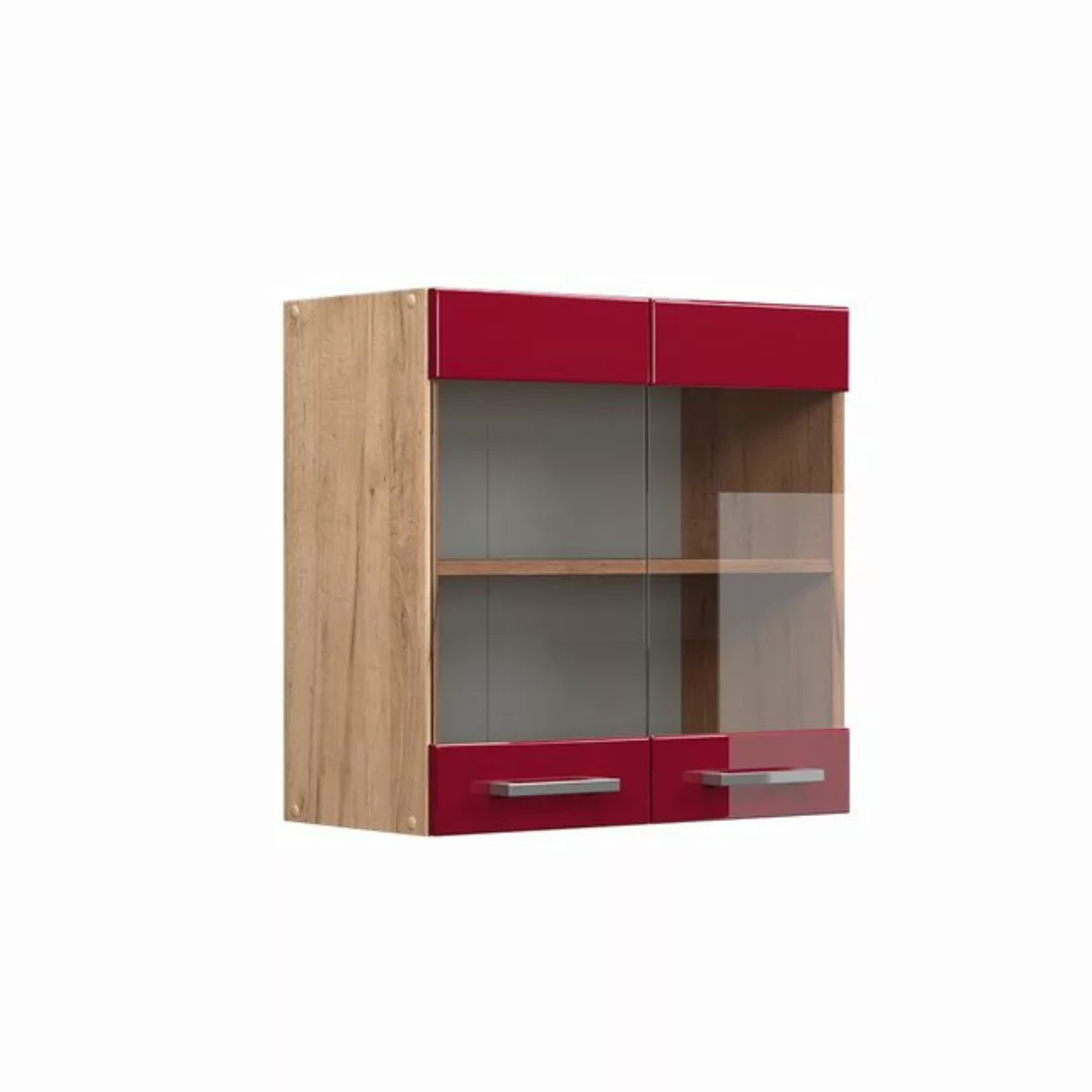 Vicco Glashängeschrank R-Line, Bordeaux Hochglanz/Goldkraft Eiche, 60 cm günstig online kaufen