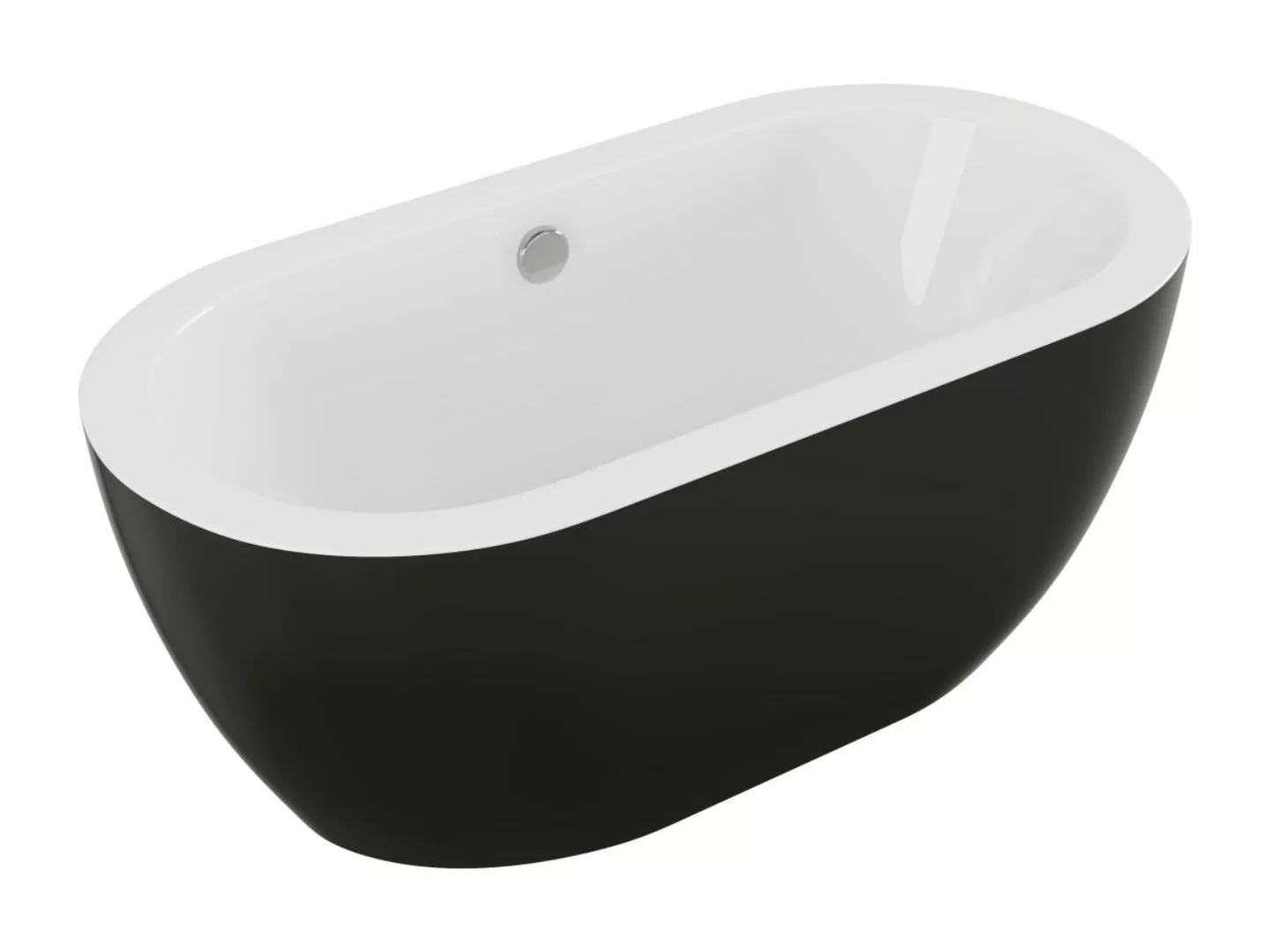 Freistehende Badewanne - 178 L - 149 x 75 x 58 cm - Schwarz glänzend - Acry günstig online kaufen