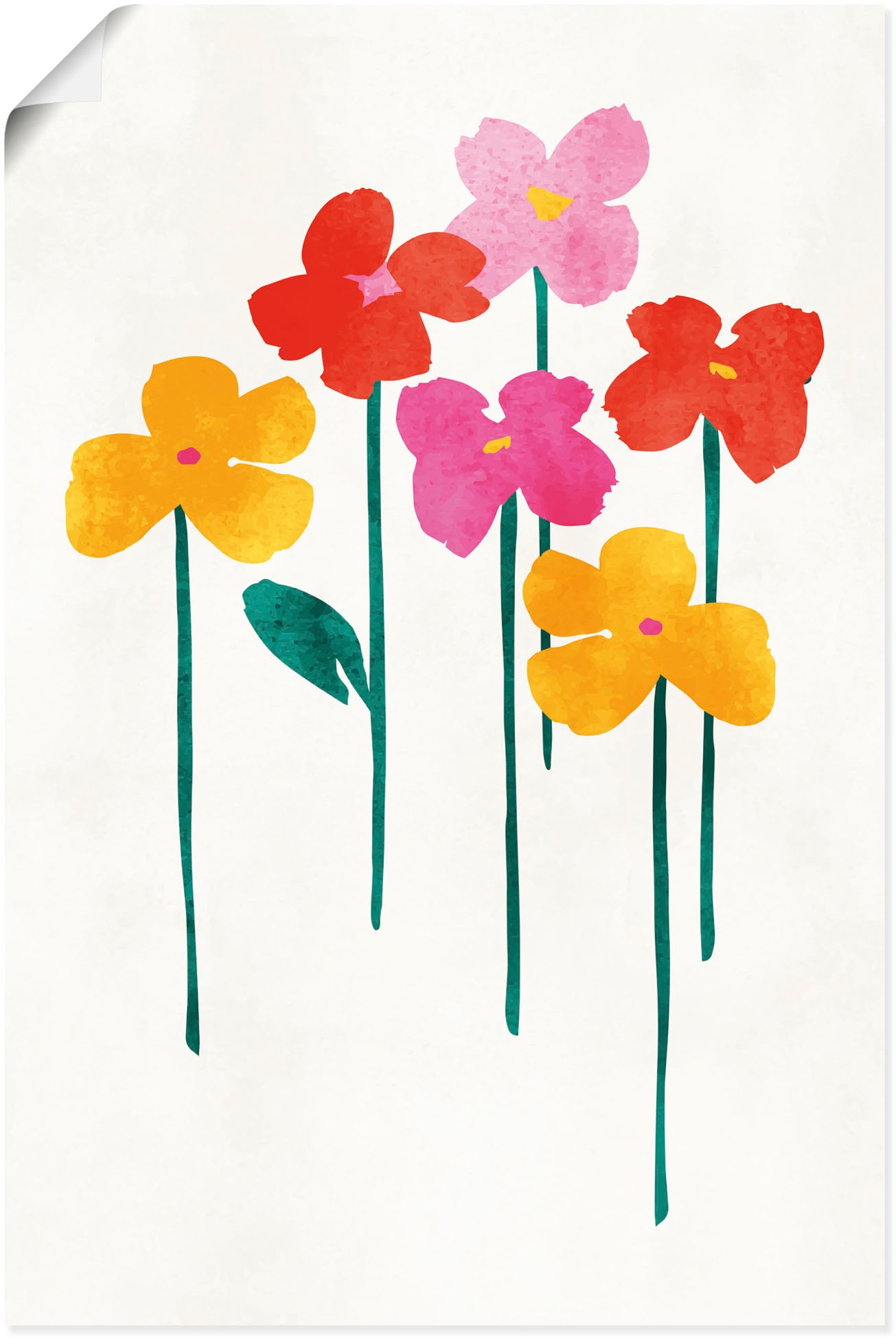 Artland Wandbild »Kleine glückliche Blumen«, Blumenbilder, (1 St.), als Lei günstig online kaufen