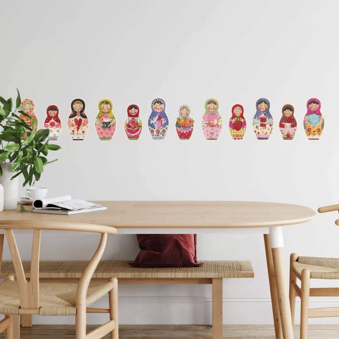 Wall-Art Wandtattoo »Matroschka Bunte Blumen Familie«, (1 St.), selbstklebe günstig online kaufen