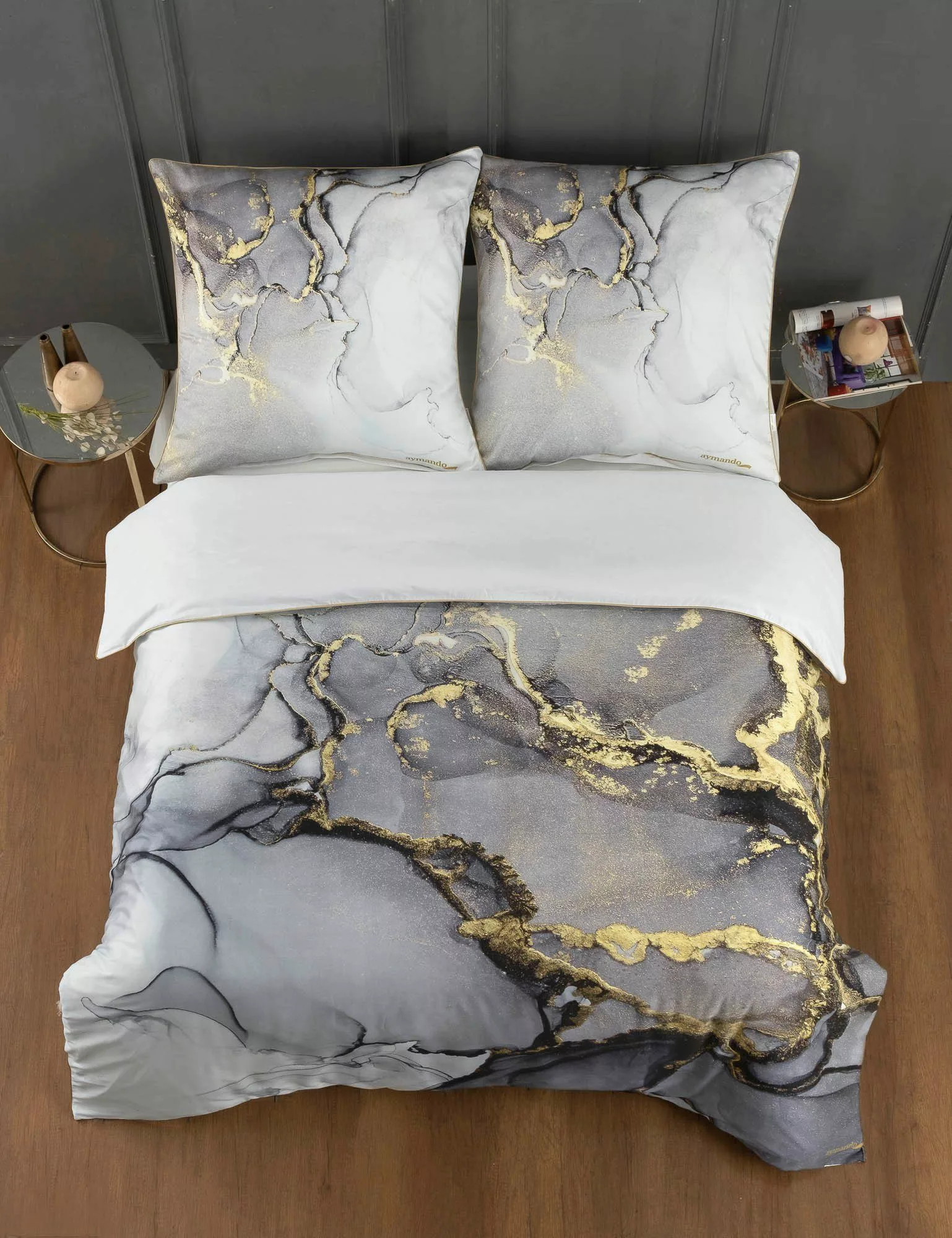 Aymando Bettwäsche Marble Grey, 100% Baumwolle günstig online kaufen
