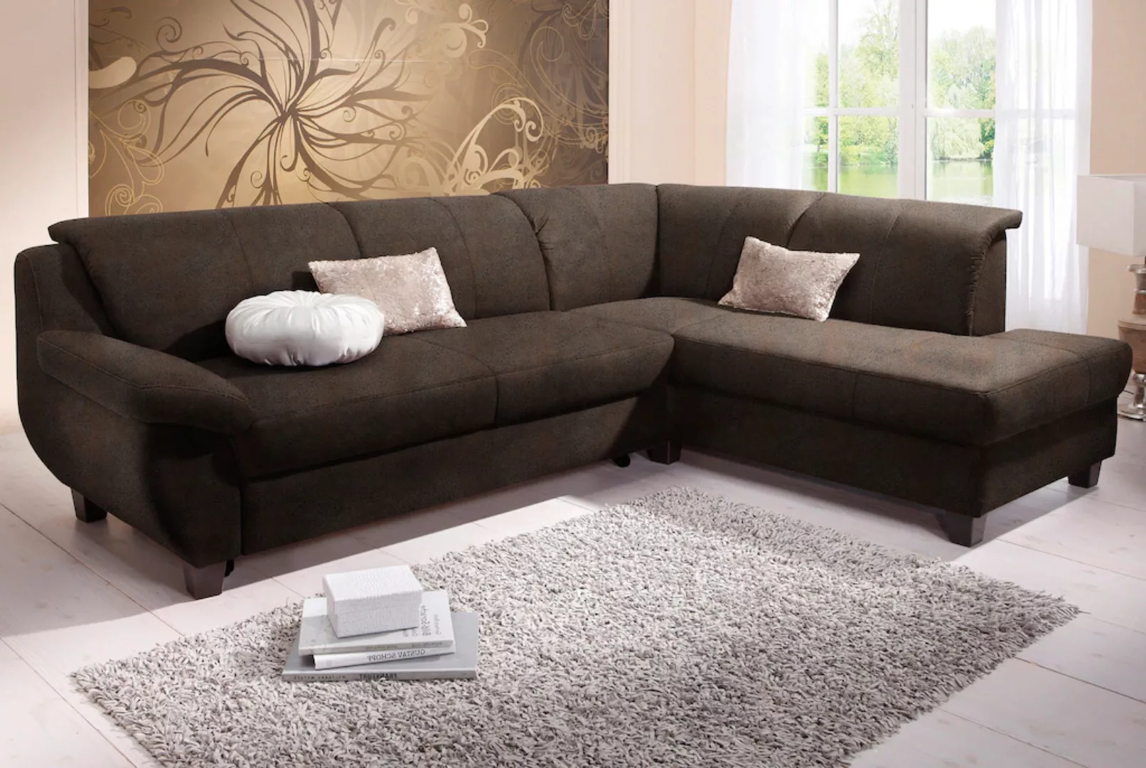 Home affaire Ecksofa "Yesterday L-Form", wahlweise mit Bettfunktion, auch i günstig online kaufen