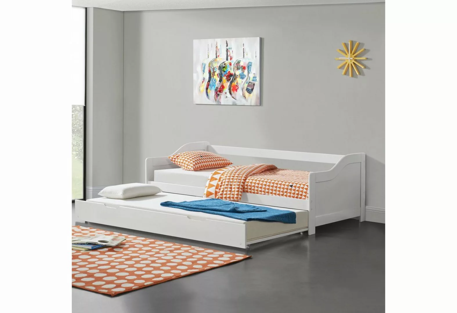 en.casa Tandembett Sofabett Ausziehbett Gästebett 90x200cm in verschiedenen günstig online kaufen