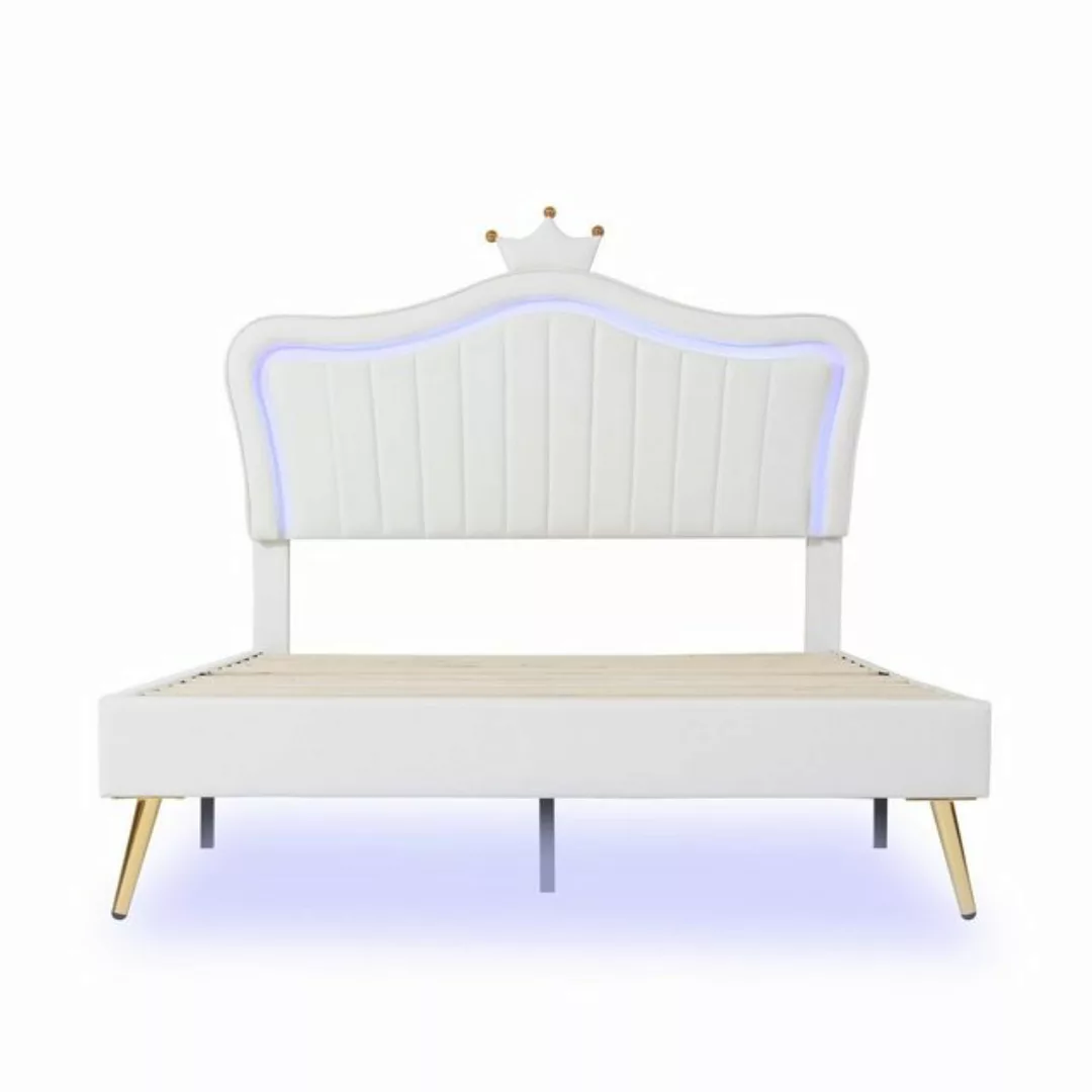 Gotagee Kinderbett LED Kinderbett Polsterbett 140x200 cm Bettgestell PU Dop günstig online kaufen
