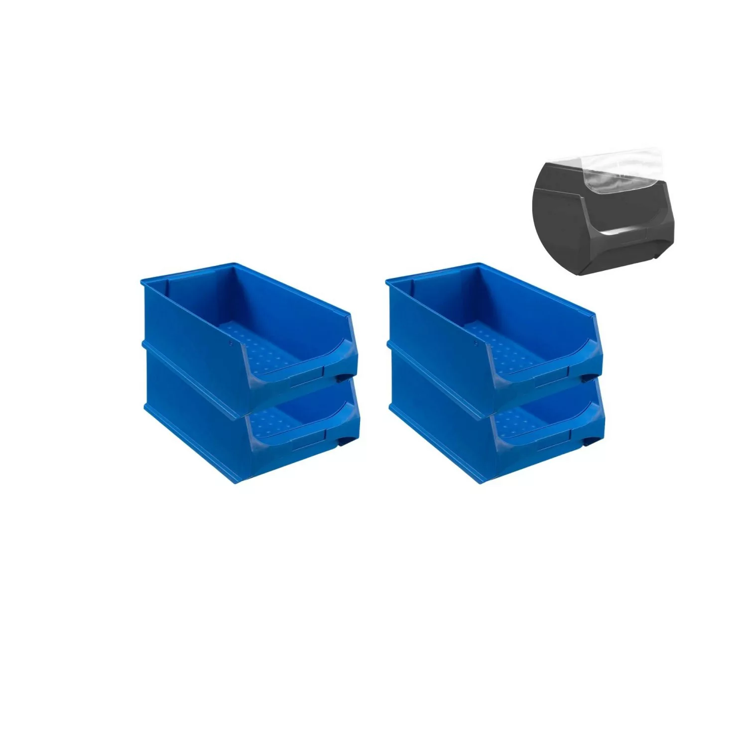 PROREGAL SuperSparSet 4x Blaue Sichtlagerbox 5,0 mit Abdeckung HxBxT 20 x 3 günstig online kaufen