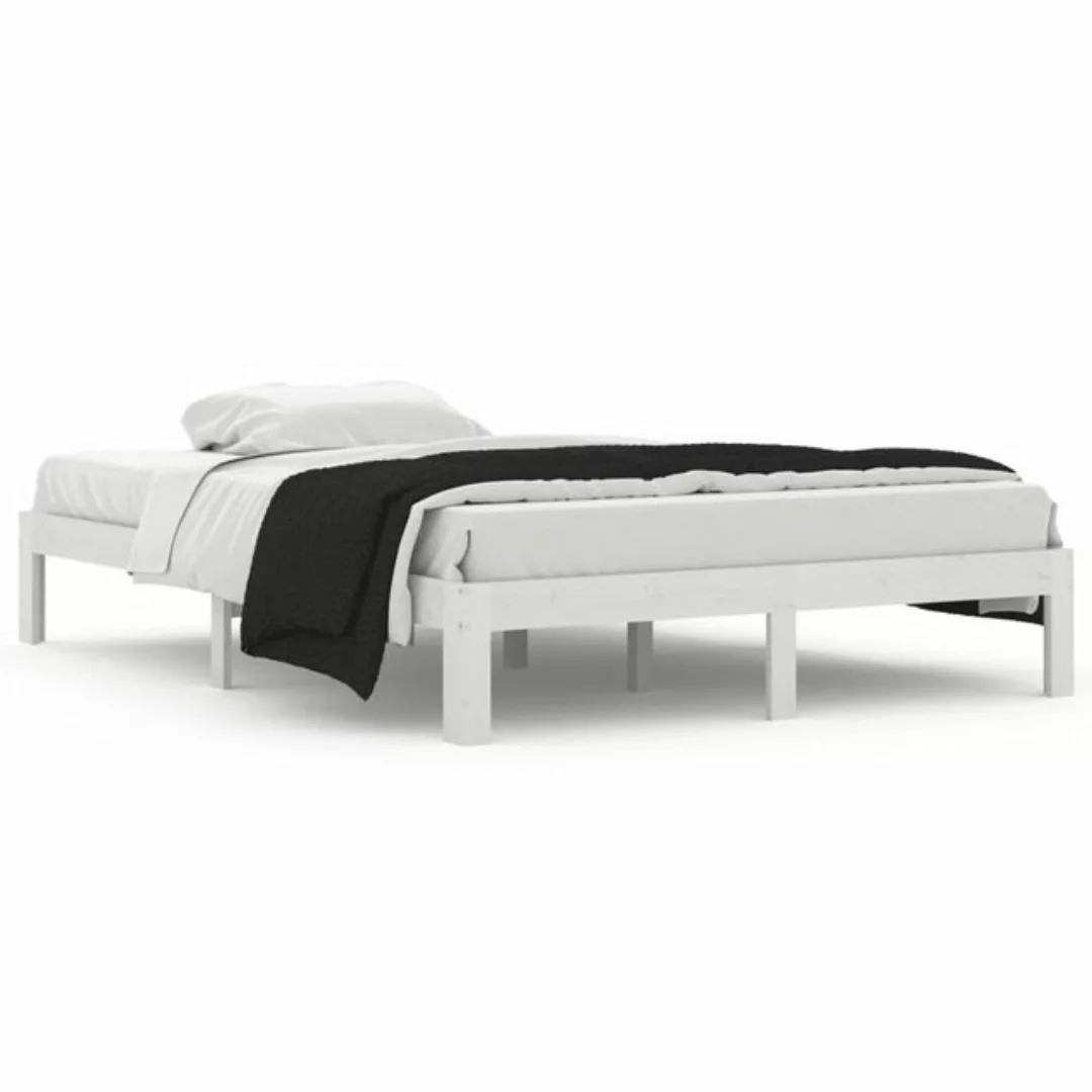 furnicato Bett Massivholzbett Weiß Kiefer 140x200 cm günstig online kaufen