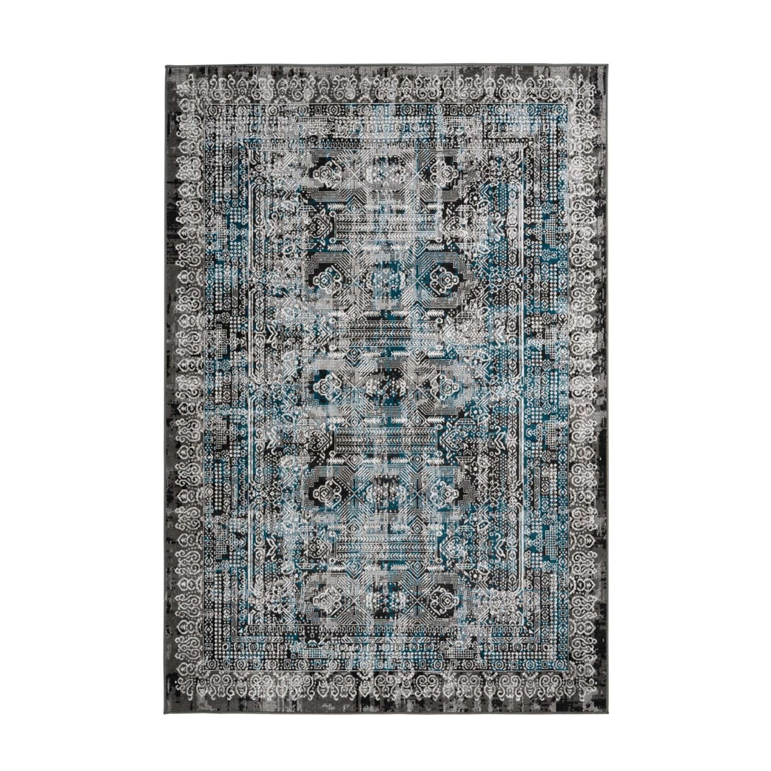 MeGusta Kurzflor Teppich VintageDesign UsedLook Orientalisch Blau 160x230 c günstig online kaufen