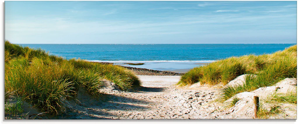 Artland Glasbild »Strand mit Sanddünen und Weg zur See«, Strand, (1 St.), i günstig online kaufen