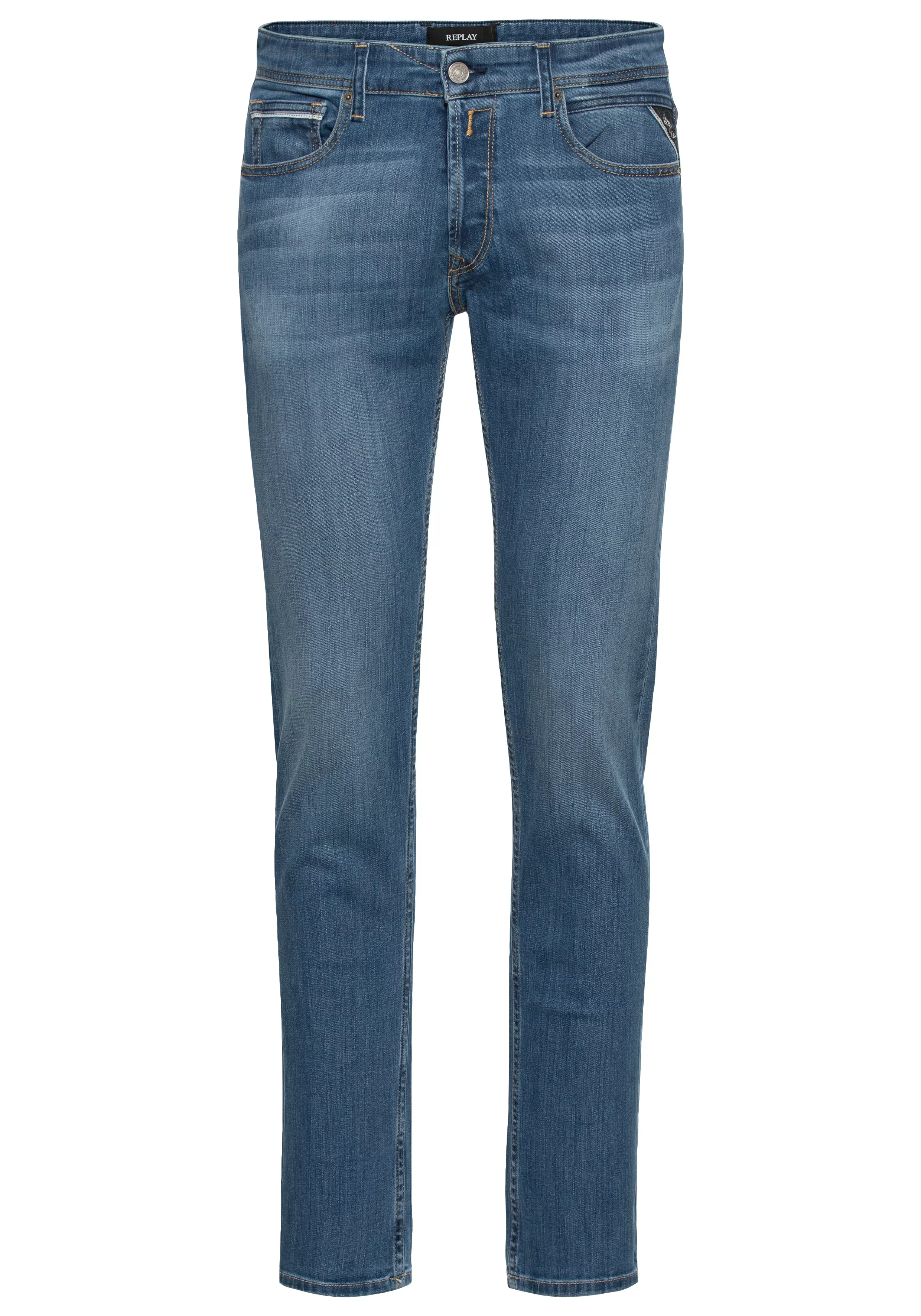 Replay Herren Jeans GROVER Straight Fit - Slim Leg - Grau - Medium Grey Den günstig online kaufen