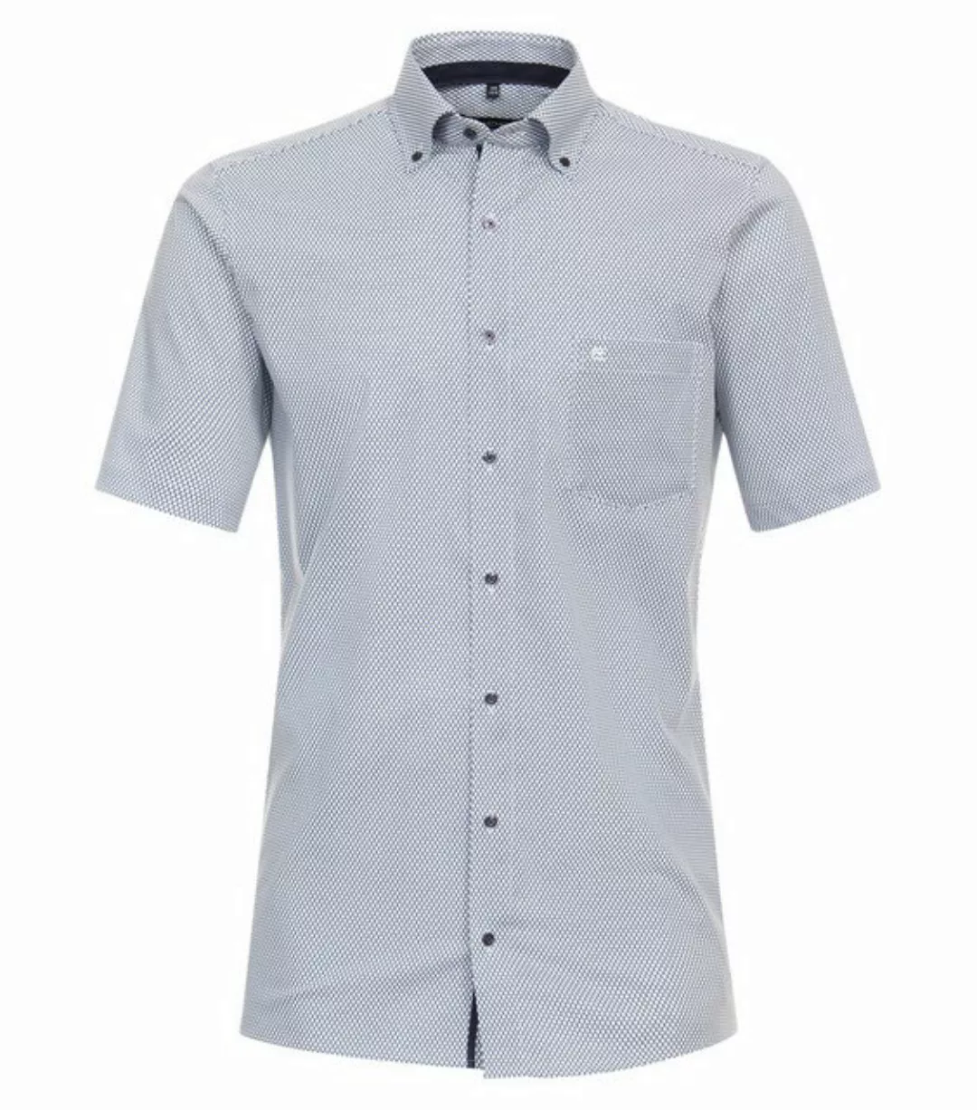 CASAMODA Businesshemd Kurzarmhemd - Modern Fit - Button-Down - Print - Blau günstig online kaufen