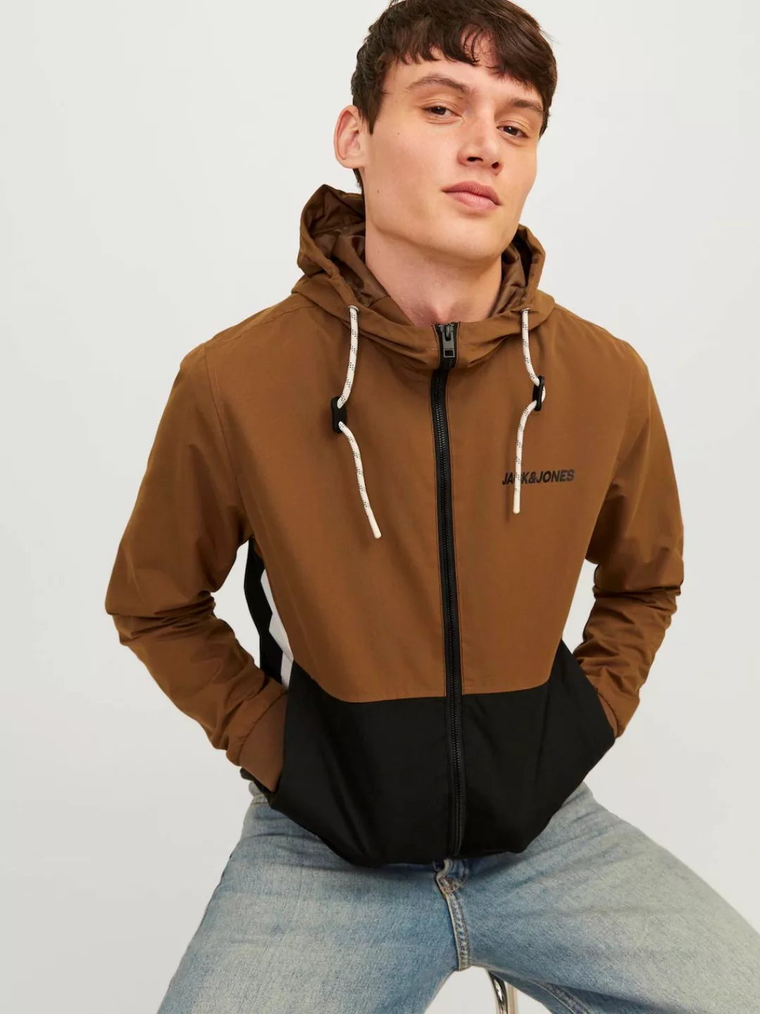 Jack & Jones Blouson "JJERUSH HOOD BOMBER NOOS", mit Kapuze, mit Logo Schri günstig online kaufen