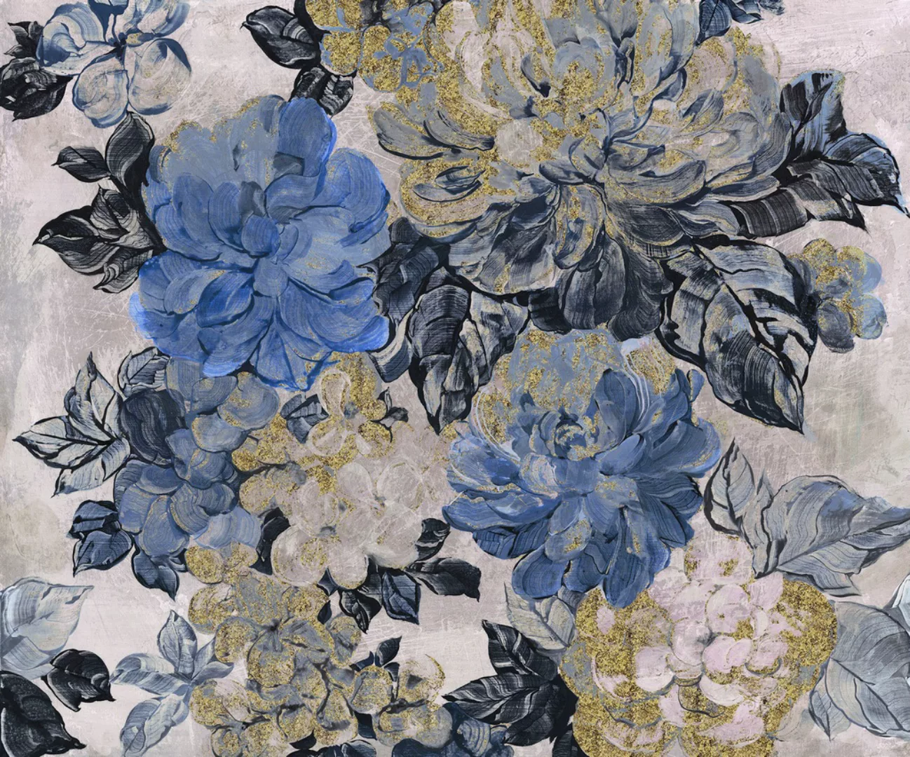 Komar Fototapete »Digitaldruck Vlies - Vintage blue Garden - Größe 300 x 25 günstig online kaufen