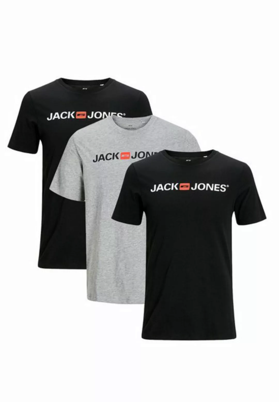 Jack & Jones T-Shirt 3er Pack Basic (Spar-Set, 3-tlg) T-Shirt - Baumwolle - günstig online kaufen